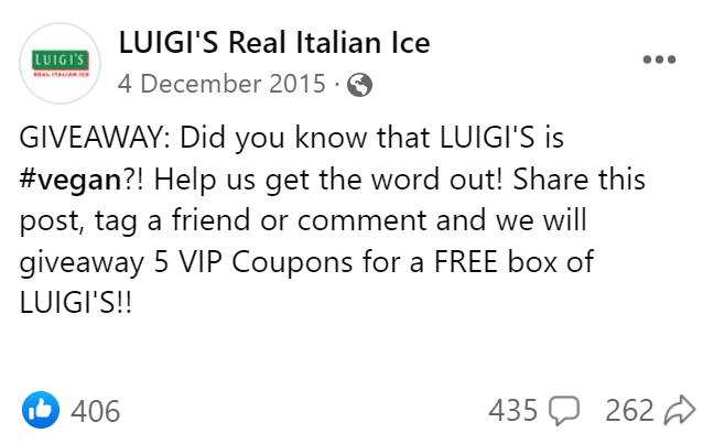luigis italian ice vegan